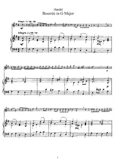 Sonata for Flute and Harpsichord in G Major, HWV 363b Op.1 No.5: Movement IV – score, part by Georg Friedrich Händel
