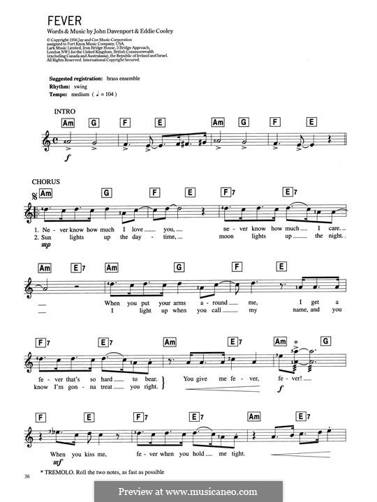 Fever: para teclado by Eddie Cooley, John Davenport