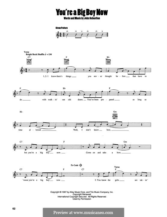 You're a Big Boy Now (The Lovin' Spoonful): Para Guitarra by John B. Sebastian