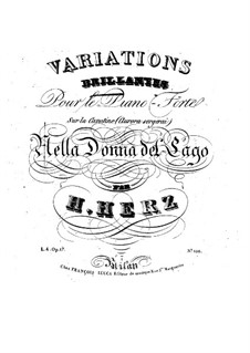 Variations on Themes from 'The Lady of the Lake' by Rossini, Op.17: Para Piano by Henri Herz