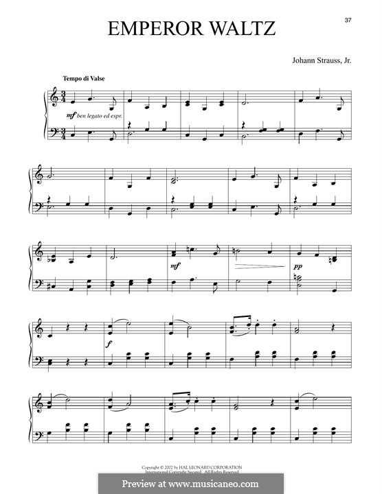 Emperor Waltz, Op.437: Para Piano by Johann Strauss (Sohn)