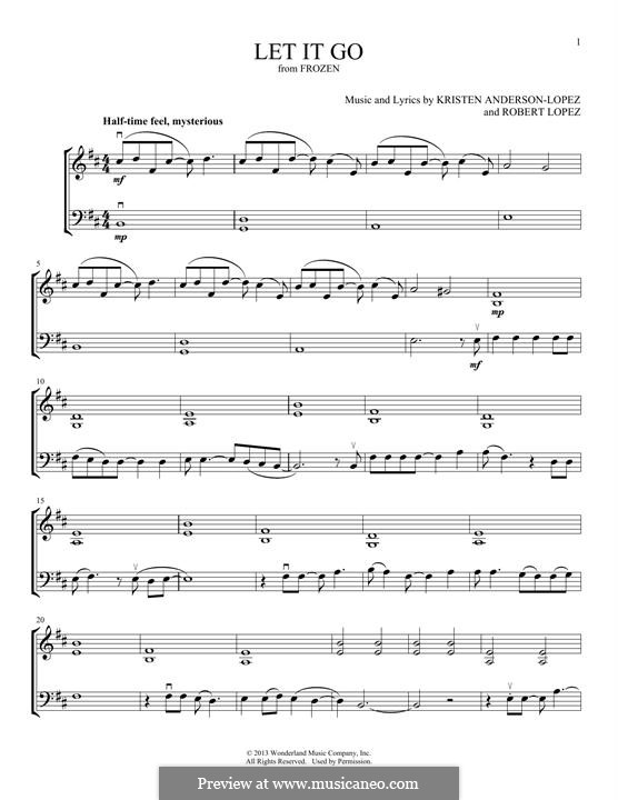 Instrumental version: For violin and cello by Robert Lopez, Kristen Anderson-Lopez