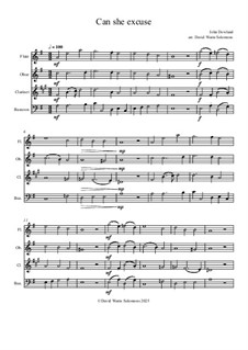 Can She Excuse My Wrongs: Para quarteto de sopro by John Dowland