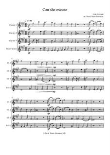 Can She Excuse My Wrongs: para quarteto de clarinete by John Dowland