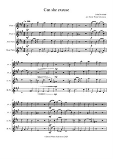 Can She Excuse My Wrongs: para quarteto de flauta by John Dowland
