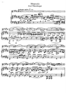 Rhapsody for Flute and Piano: partitura by Josef Gabriel Rheinberger