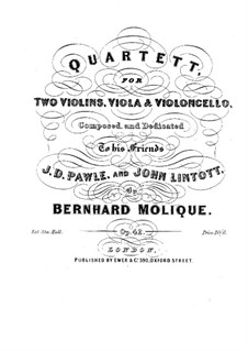 String Quartet in B Flat Major, Op.42: quarteto de cordas em B  by Bernhard Molique