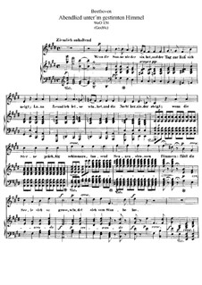 Abendlied unterm gestirnten Himmel (Evening Song Under a Starry Sky), WoO 150: Partitura para piano com parte de vocal by Ludwig van Beethoven