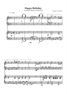 Happy Birthday to You: para piano de quadro mãos by Mildred Hill
