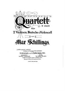 String Quartet in E Minor: partes by Max von Schillings