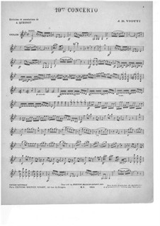 Violin Concerto No.19 in G Minor: versão para violino e piano - parte violino by Giovanni Battista Viotti