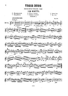 Three Duos, Op.30: para dois violinos - partes by Giovanni Battista Viotti