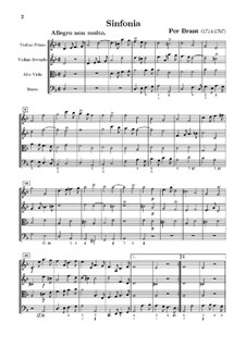 Sinfonia in D Minor for Strings and Basso Continuo: partitura completa by Per Brant
