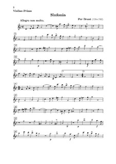 Sinfonia in D Minor for Strings and Basso Continuo: violino parte I by Per Brant