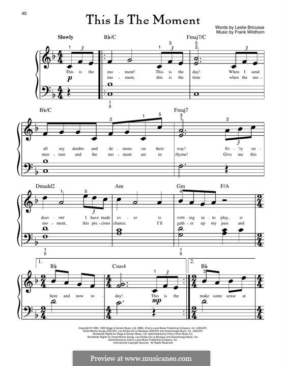 This Is The Moment (from Jekyll And Hyde): Para Piano by Frank Wildhorn