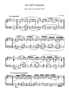 Suite No.5 in E Major, HWV 430: Movement III (high quality sheet music) by Georg Friedrich Händel