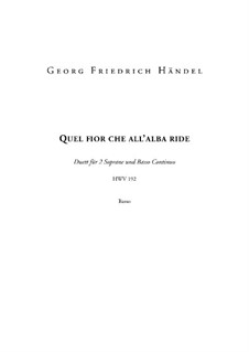 Quel fior che all'alba ride, HWV 192: parte basso continuo by Georg Friedrich Händel