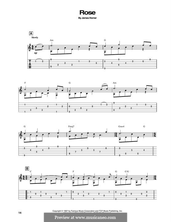 Rose (from Titanic): Para Guitarra by James Horner