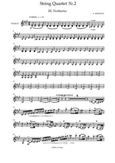 String Quartet No.2 in D Major: Movement III (Violin II part) by Alexander Borodin