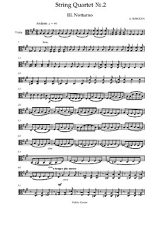 String Quartet No.2 in D Major: Movement III (Viola part) by Alexander Borodin