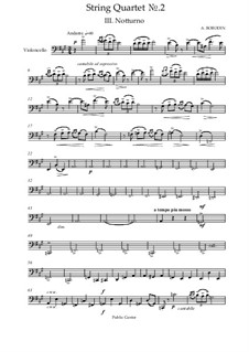String Quartet No.2 in D Major: Movement III (Cello part) by Alexander Borodin