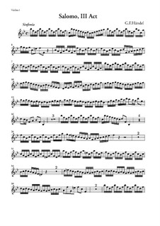 Solomon, HWV 67: Sinfonia from Act III – Violin I Part by Georg Friedrich Händel