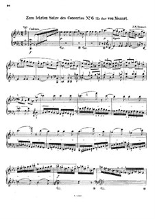 Cadenzas to Piano Concerto in E Flat Major by Mozart: To movement II by Johann Nepomuk Hummel