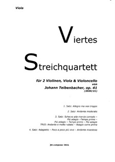 4th String Quartet (2020/21), Op.41: Viola by Johann Teibenbacher