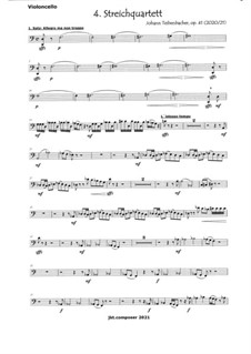 4th String Quartet (2020/21), Op.41: Cello by Johann Teibenbacher