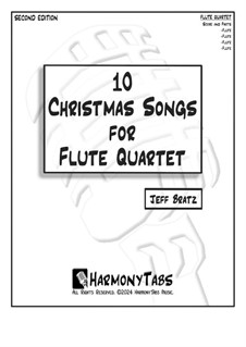 10 Christmas Songs (Second Edition): para quarteto de flauta by Georg Friedrich Händel, Felix Mendelssohn-Bartholdy, folklore, William (James) Kirkpatrick
