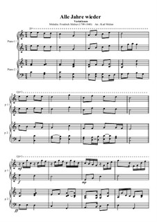 Alle Jahre wieder: Für Klavier 4 Hände by Friedrich Silcher