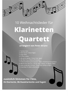 10 Weihnachtslieder: For Woodwind Ensemble by Georg Friedrich Händel, folklore, Friedrich Silcher, Franz Xaver Gruber, James Lord Pierpont, Eduard Ebel