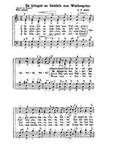 Es klinget so lieblich aus Waldesgrün: Für gemischten Chor by Adolphe Adam