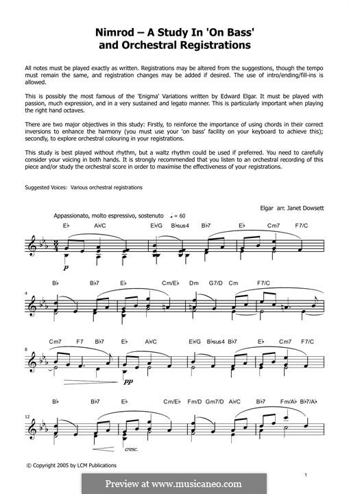 Variation No.9 'Nimrod': Para Piano by Edward Elgar
