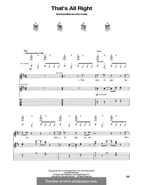 That's All Right (Elvis Presley): Para Guitarra by Arthur Crudup