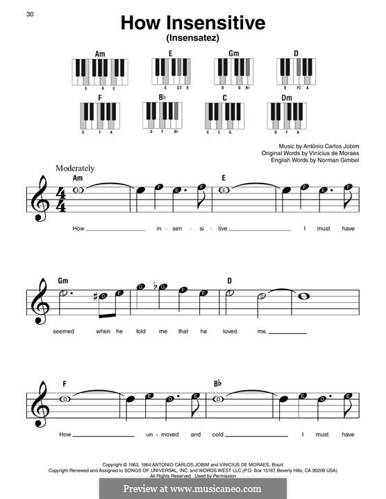 How Insensitive (Insensatez): Para Piano by Antonio Carlos Jobim