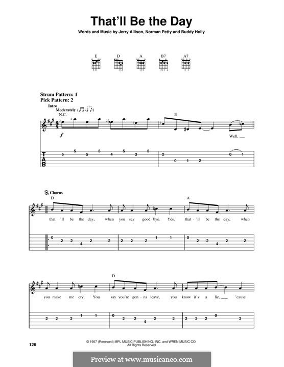 That'll Be the Day: Para Guitarra by Buddy Holly, Jerry Allison, Norman Petty