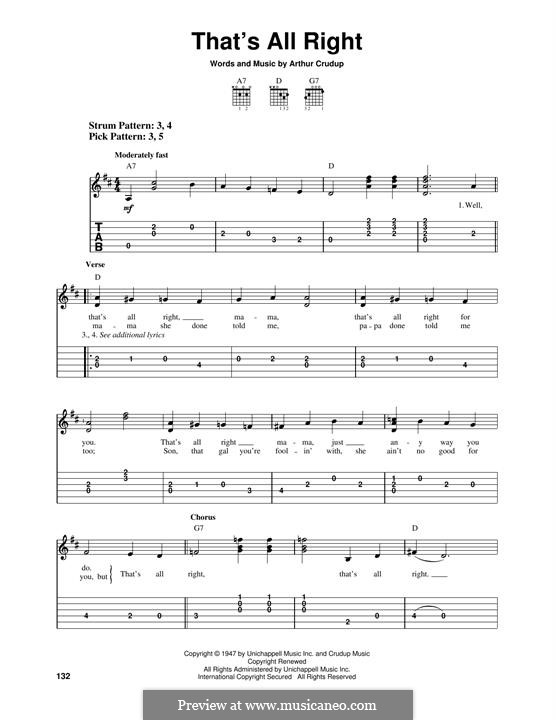 That's All Right (Elvis Presley): Para Guitarra by Arthur Crudup