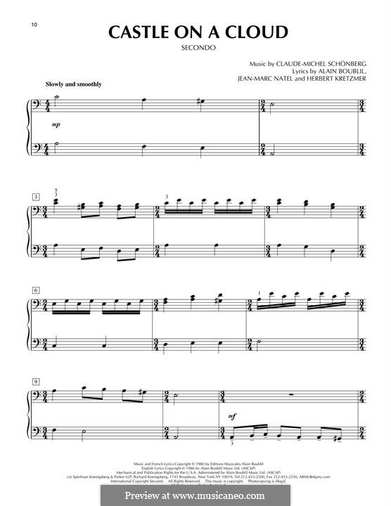 Castle on a Cloud : para piano de quadro mãos by Claude-Michel Schönberg