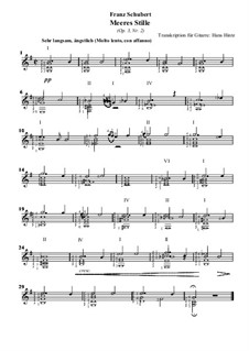 Meeres Stille (Calm at Sea), D.216 Op.3 No.2: Para Guitarra by Franz Schubert