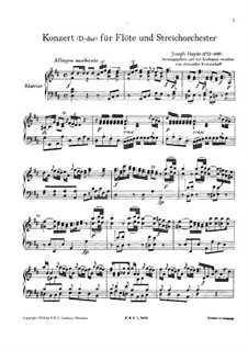 Concerto for Flute and Orchestra in D Major, Hob.VIIf/1: versão para flauta e piano by Joseph Haydn