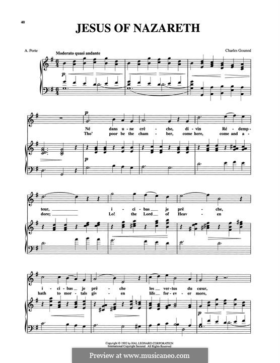 Nazareth: Para vocais e piano by Charles Gounod