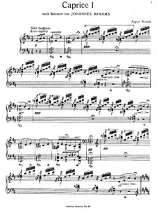 Caprice No.1 on Waltzes by Brahms for Piano: Caprice No.1 on Waltzes by Brahms for Piano by August Stradal