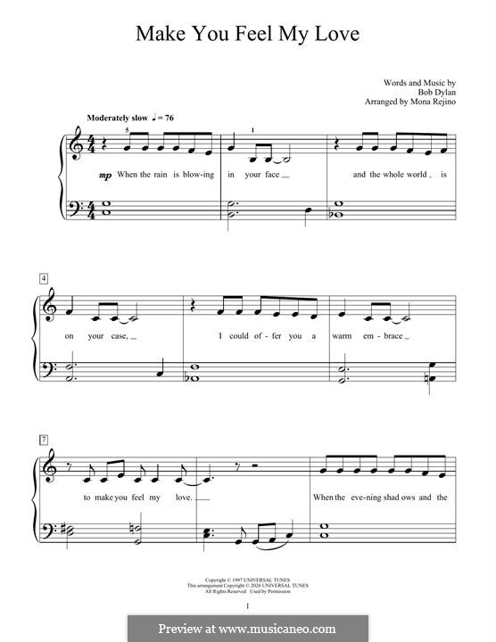 Make You Feel My Love: Para Piano by Bob Dylan