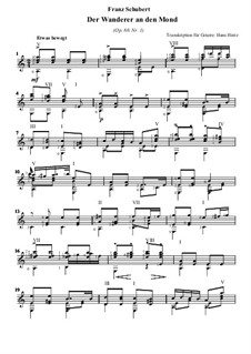 Der Wanderer an den Mond (The Wanderer to the Moon), D.870 Op.80 No.1: Para Guitarra by Franz Schubert