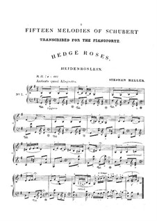 Heidenröslein (Little Hedge Rose), D.257 Op.3 No.3: arranjo para piano by Franz Schubert