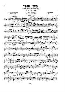 Three Duos for Two Violins, WIV 28-30 Op.9: partes by Giovanni Battista Viotti