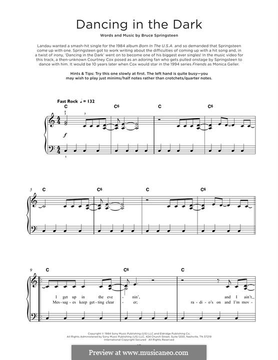 Dancing in the Dark: Para Piano by Bruce Springsteen