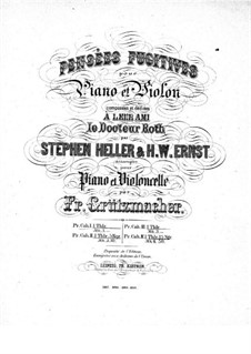 Pensées fugitives, Op.30: Complete set for violin and piano by Stephen Heller, Heinrich Wilhelm Ernst