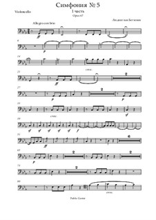 Movement I: parte violoncelo by Ludwig van Beethoven